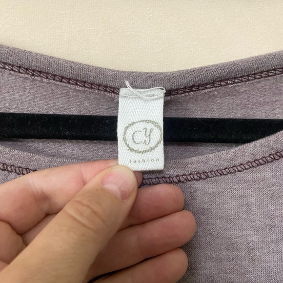 CY Fashion EUC patchwork animal print mixed media geometric design casual top - Picture 5 of 5